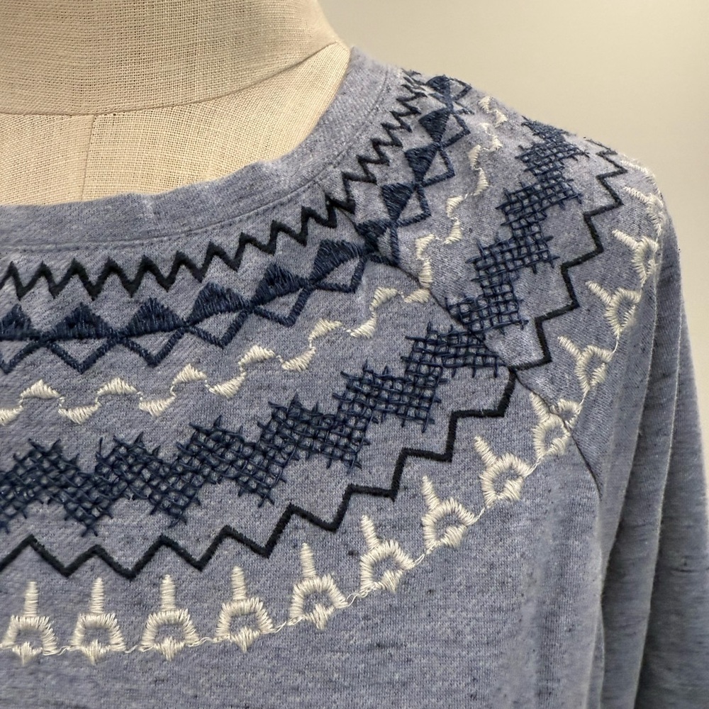 JJill Blue Knit Sweater with Stitch Detail - Picture 3 of 5